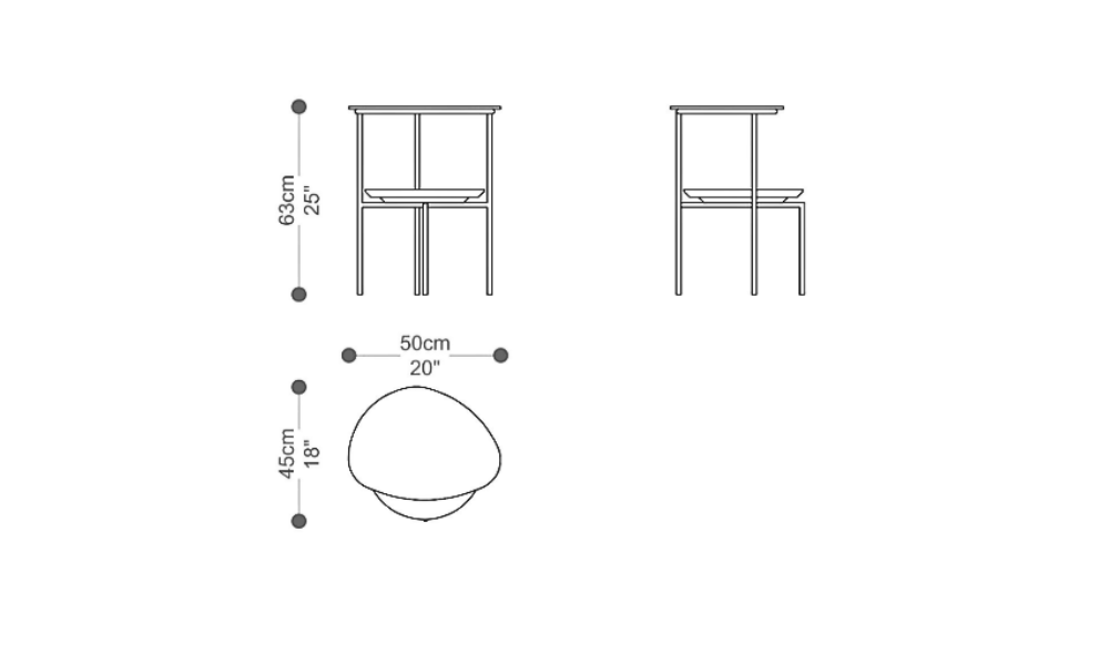 Image of the main dimensions of the product
